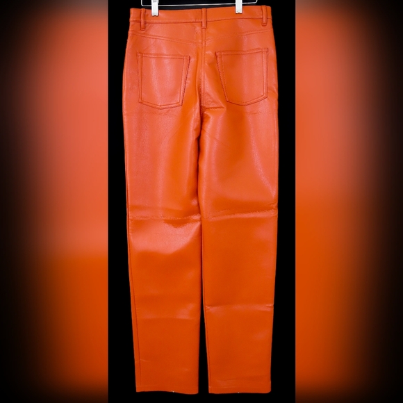 The Melina High-waisted Vegan Leather pants - Rust Size 8 - Picture 5 of 7